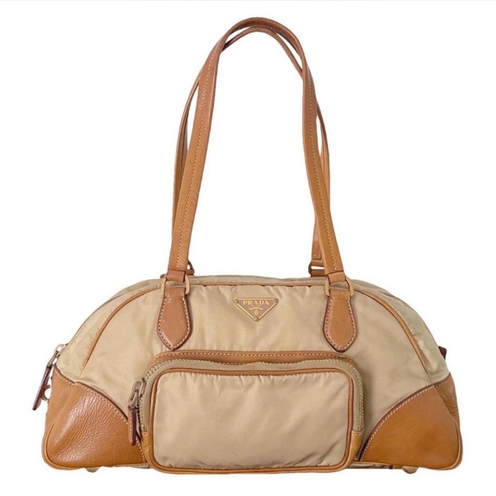 Prada Beige and Brown Shoulder Bag